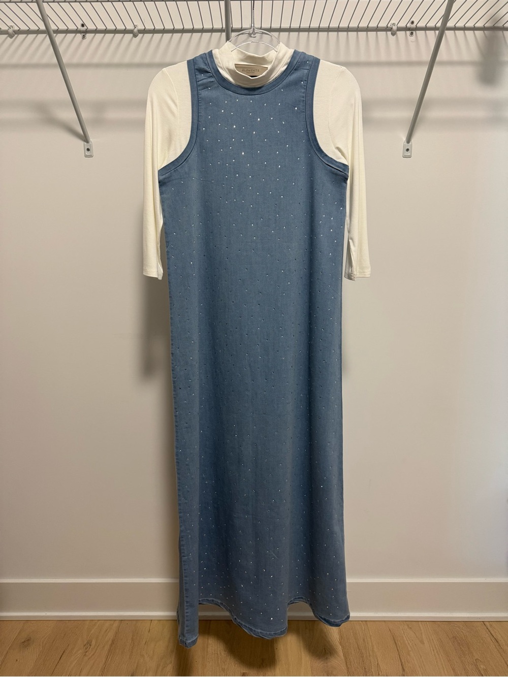 Elements Teen/Womens Chambray Denim Blue Midi Maxi Dress Size 18